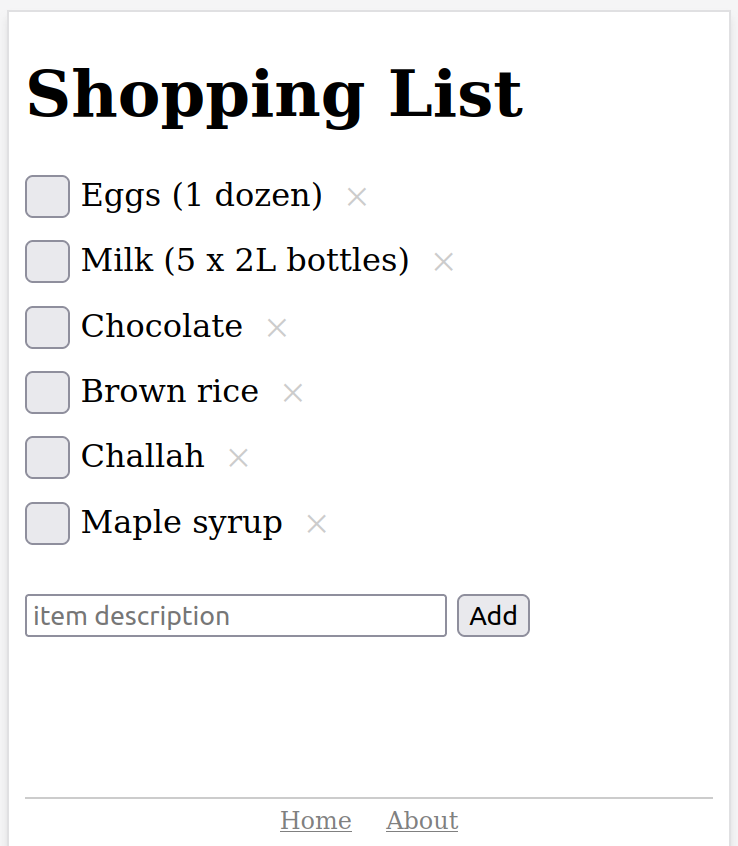 Screenshot of Simple Lists