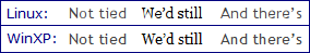 Comparison of fonts in Linux and Windows XP